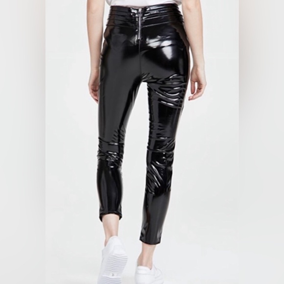 RtA Kyle Pants Wet Look Vegan Patent Leather in Bombette Black Faux Leather sz31 - Picture 3 of 10
